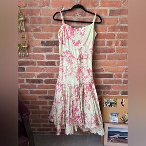 Diane Von Furstenberg Pink and Cream Maxi Dress USA 8